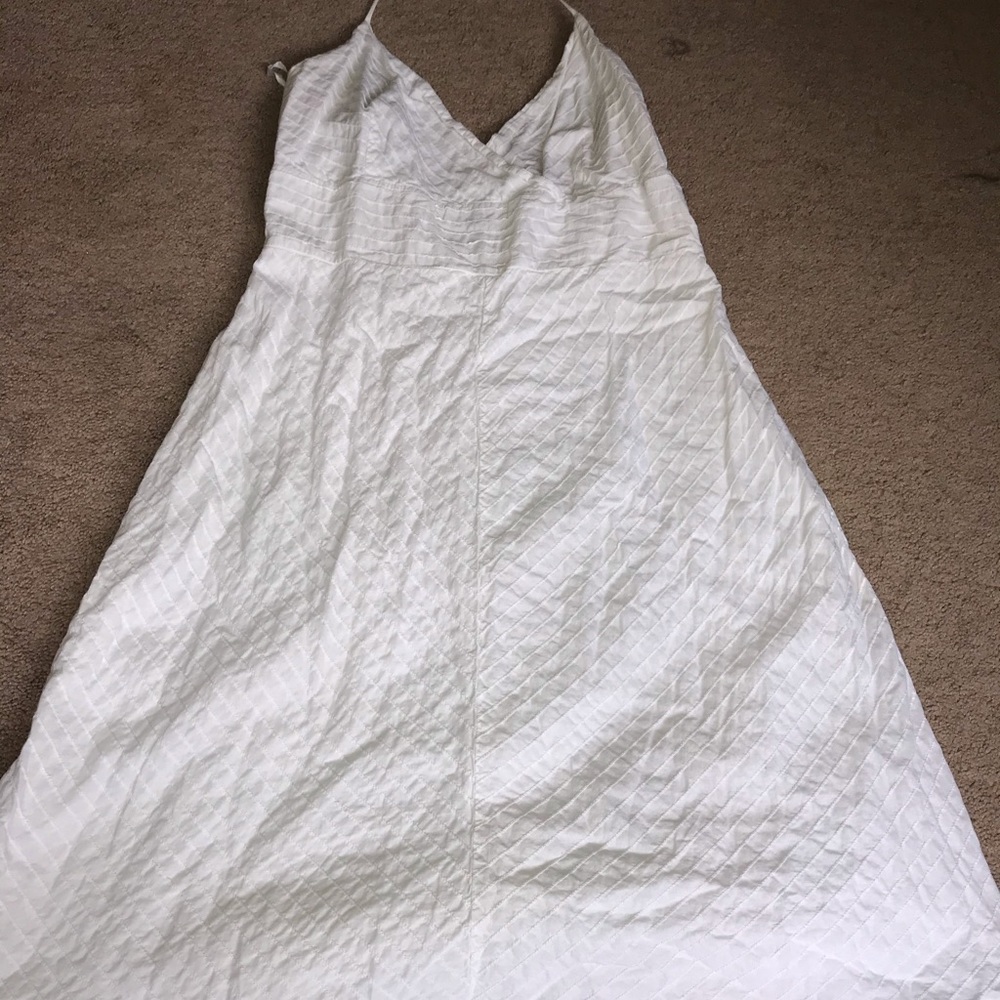 tied up white halter dress